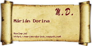 Márián Dorina névjegykártya